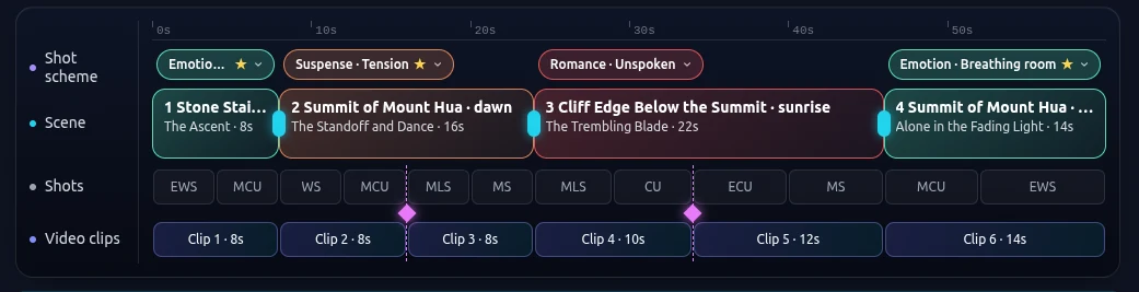 Old Flame shot plan timeline