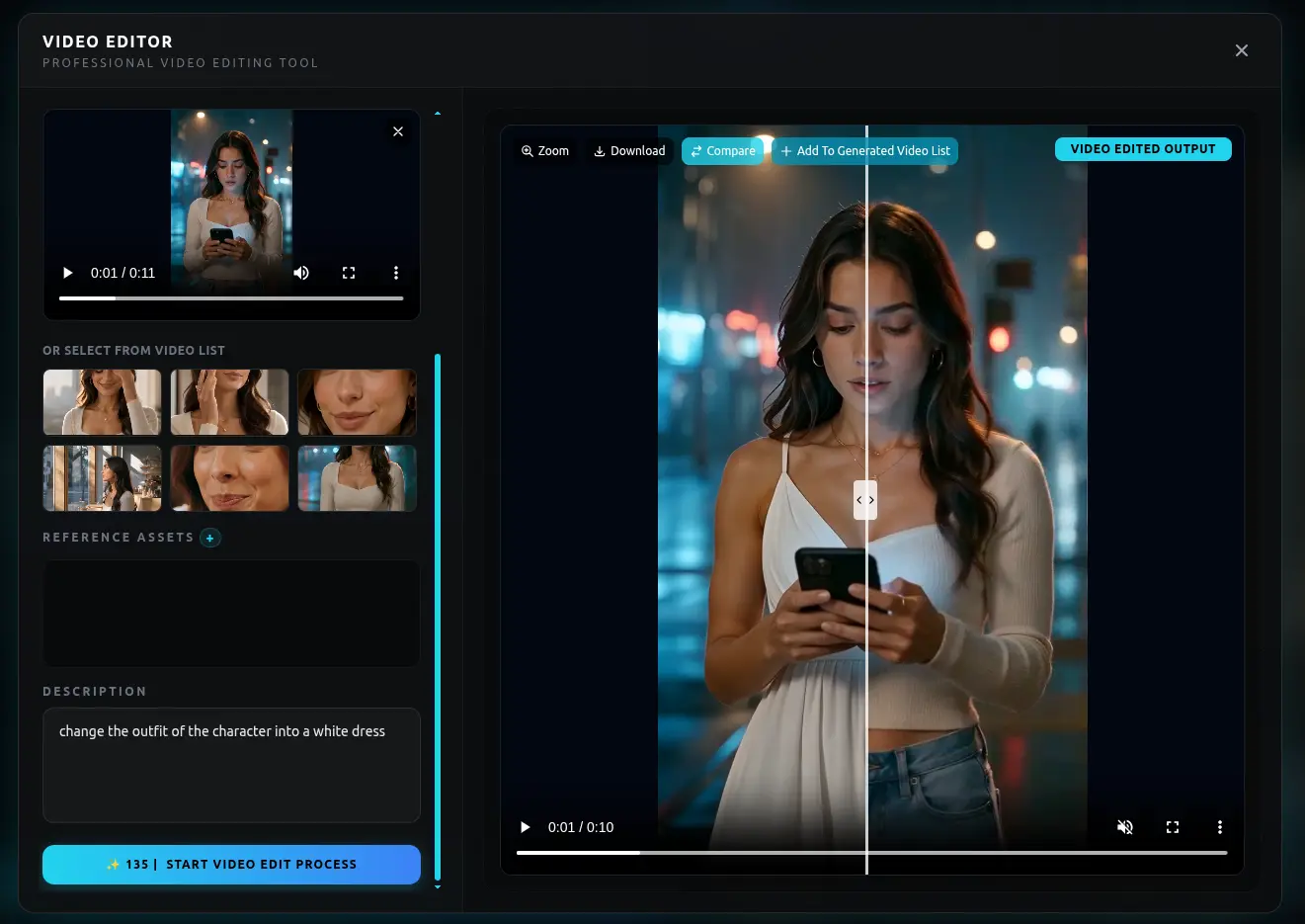 Video Editor UI Workframe