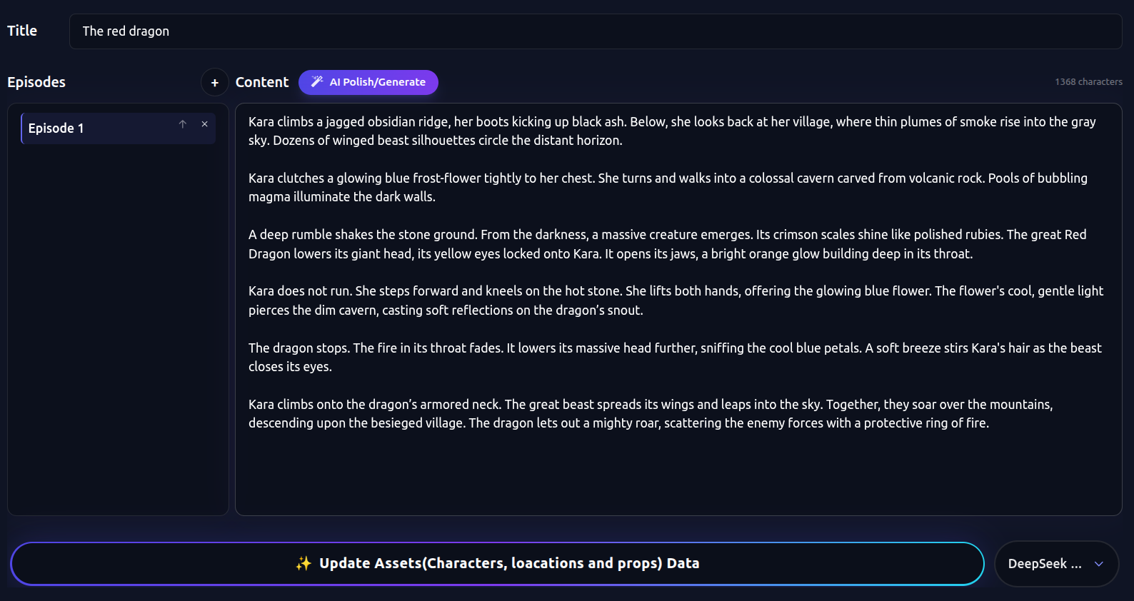 AI story to movie workflow, step 1: Story Generation